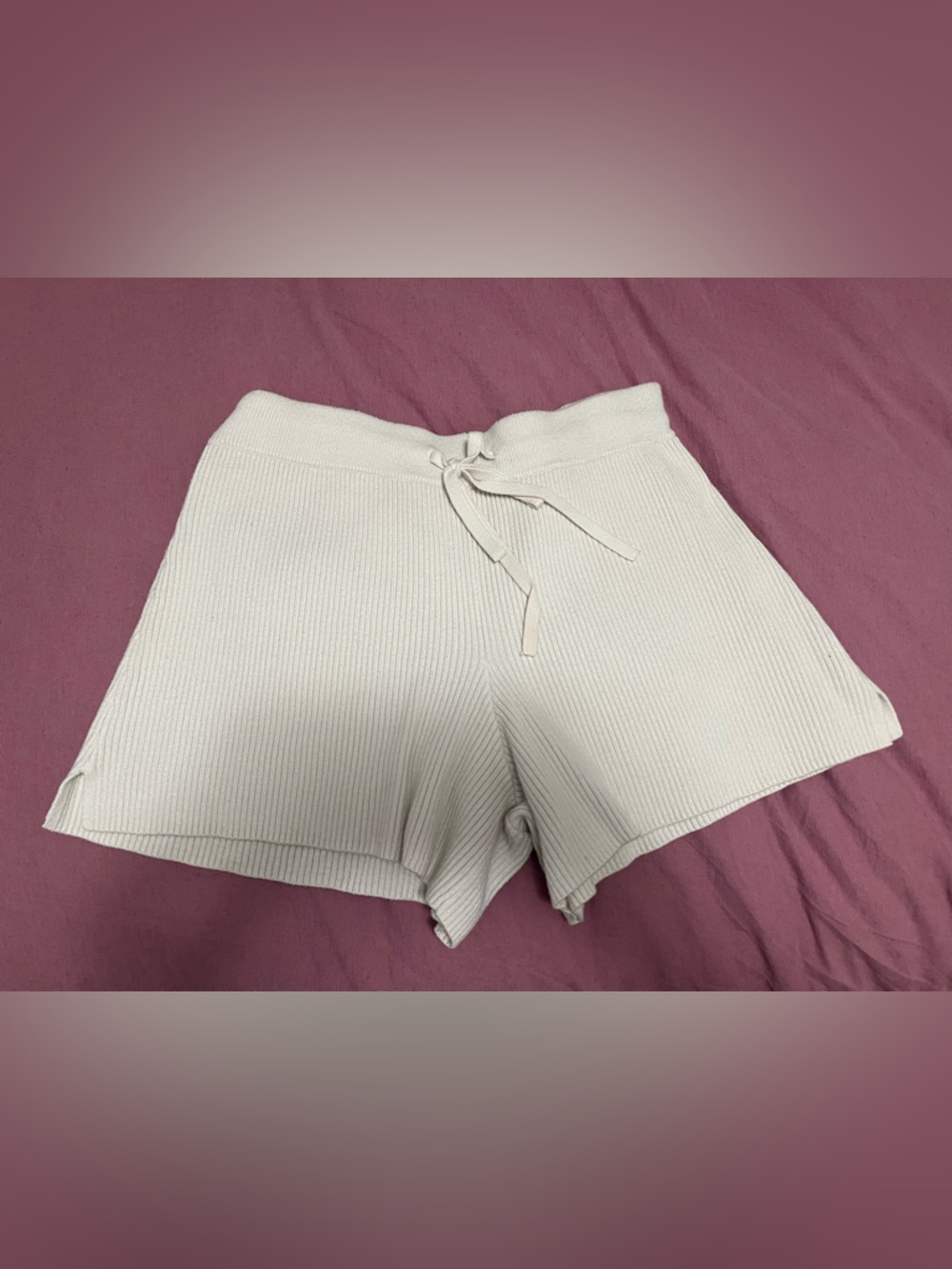 Abercrombie & Fitch Cream Ribbed Knit Shorts